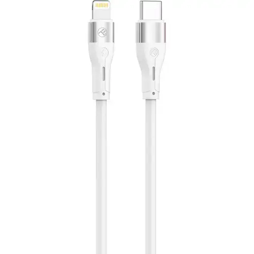 Cablu silicon Tellur Type-C to tip Lightning, PD30W, 1m, Alb