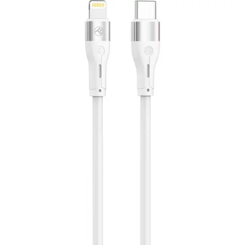 Cablu silicon Tellur Type-C to tip Lightning, PD30W, 1m, Alb