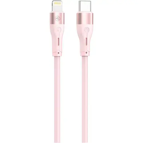 Cablu silicon Tellur Type-C to Lightning, PD30W, 1m, Roz