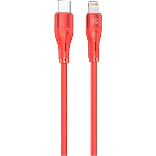 Cablu silicon Tellur Type-C to Lightning, PD30W, 1m, Rosu