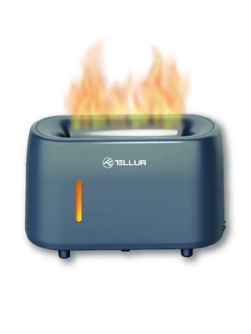 Difuzor aromaterapie Flame Tellur TLL441131, 240 ml, 12 ore, telecomanda (Gri)