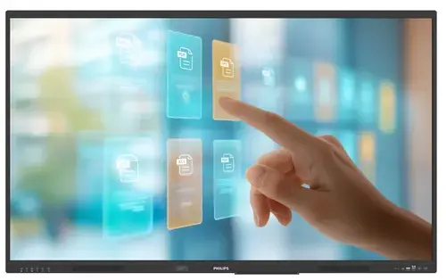 Tabla interactiva Philips E-Line 65inch 65BDL4252E, UHD 3840x2160, 50 puncte, 400 cd/m2, 8ms, Difuzoare 2x20 W, 8GB RAM, 128GB Flash, Wi-Fi, Bluetooth, Android 14
