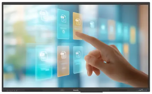 Tabla interactiva Philips E-Line 86inch 86BDL4252E, UHD 3840x2160, 50 puncte, 400 cd/m2, 8ms, Difuzoare 2x20 W, 8GB RAM, 128GB Flash, Wi-Fi, Bluetooth, Android 14