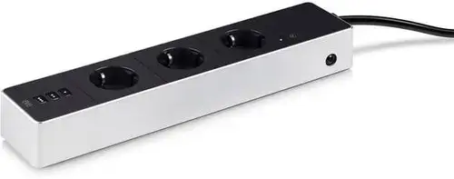 Prelungitor inteligent Eve Energy Strip, 3 prize, Wi-Fi, compatibil Apple Home Kit (Negru/Gri)
