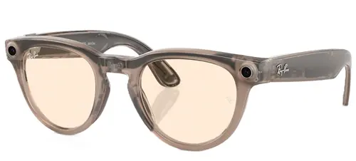 Ochelari de soare Smart Ray-ban META Headliner Shiny Stone RW4009, Wi-Fi 6, Bluetooth, Aparat foto cu filmare, Asistent vocal, 32GB Flash, Meta AI integrat, Lentile Galbene (Gri/Verde)