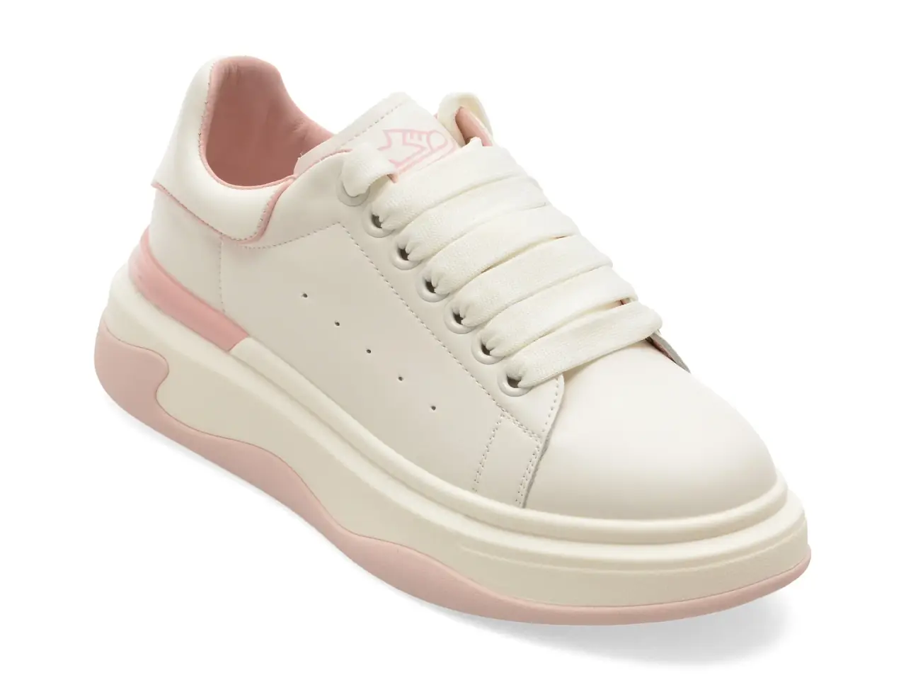Pantofi sport PASS COLLECTION albi, M960009, din piele naturala