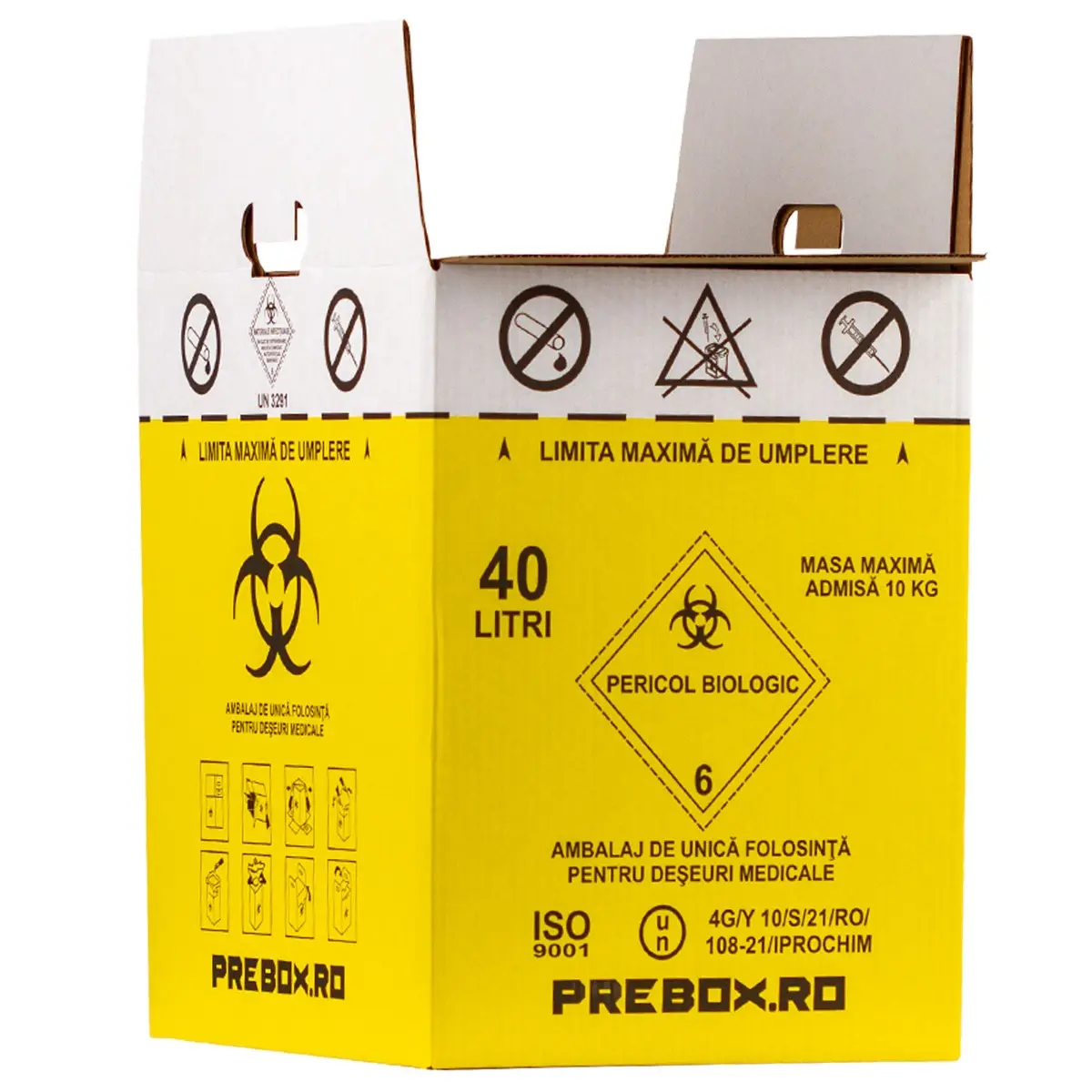 Cutie pentru incinerarea deseurilor medicale, PRIMA, 40 litri