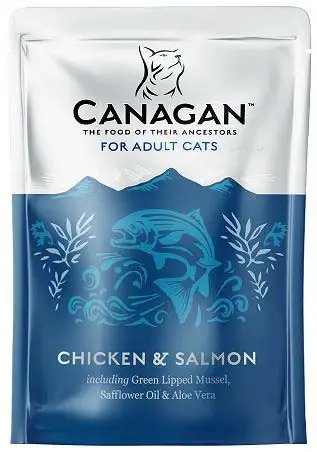 CANAGAN Plic hrană umedă pentru pisici, cu Pui şi Somon 85g
