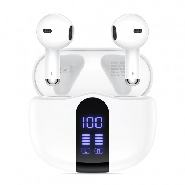 Handsfree Bluetooth Tech-Protect Ultraboost Core G2, TWS, Alb