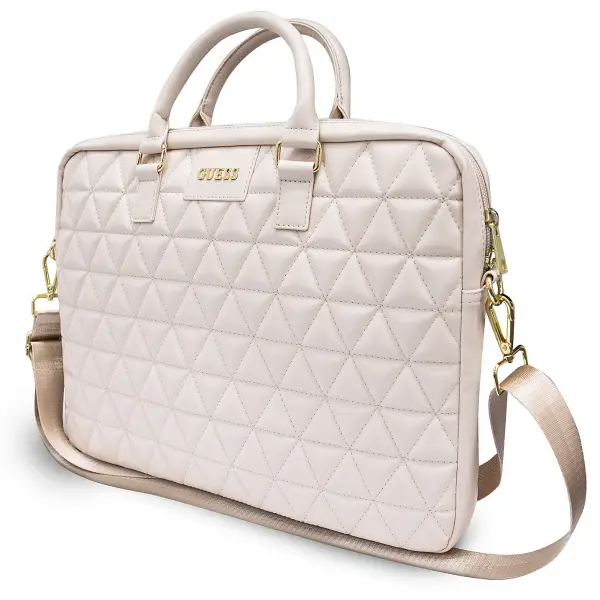 Geanta Guess Quilted pentru Laptop 15inch, Roz