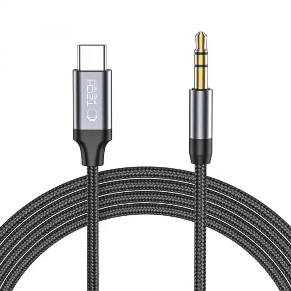 Cablu Audio USB-C - 3.5mm Tech-Protect Ultraboost, 1m, Negru