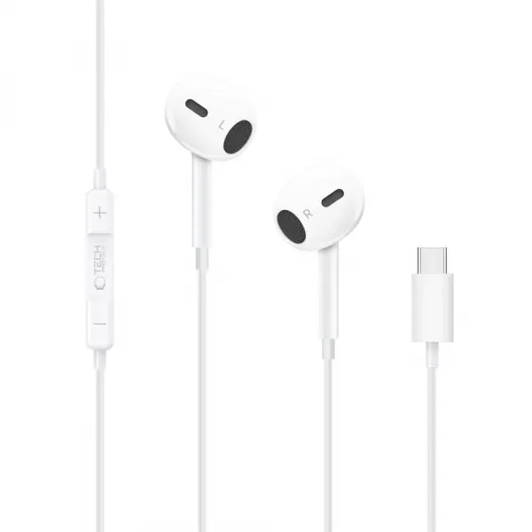 Handsfree USB-C Tech-Protect Ultraboost Core G2, Alb