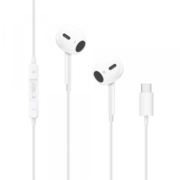 Handsfree USB-C Tech-Protect Ultraboost Core G2, Alb