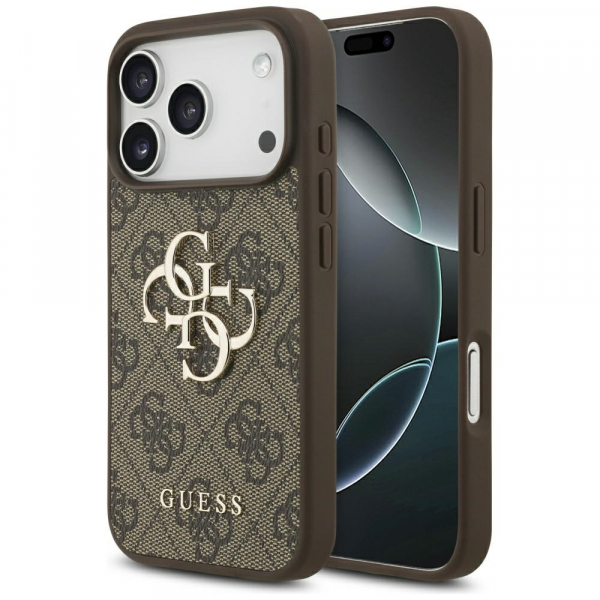 Husa pentru Apple iPhone 17 Pro Max, Guess, 4G Big Logo, Maro
