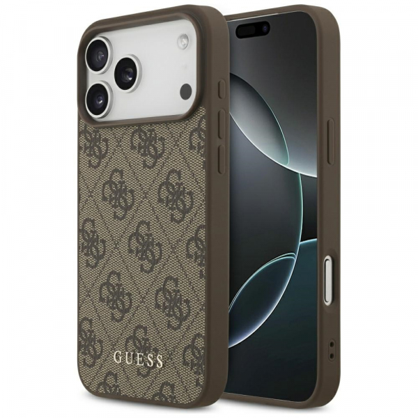 Husa pentru Apple iPhone 17 Pro Max, Guess, 4G Classic, Maro