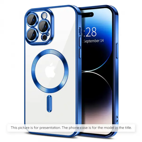 Husa MagSafe pentru Apple iPhone 17, Techsuit, Luxury Crystal, Albastra Inchis