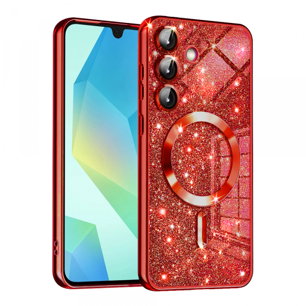 Husa MagSafe pentru Samsung Galaxy A16 5G A166 / A16 4G A165, Techsuit, Luxury Glitter, Rosie