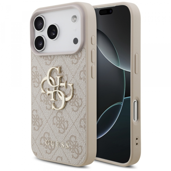 Husa pentru Apple iPhone 17 Pro, Guess, 4G Big Logo, Roz
