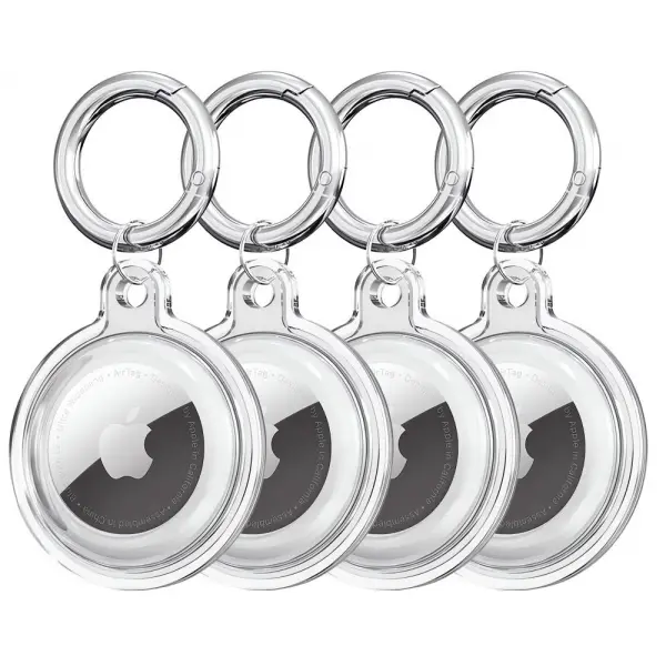 Husa Tech-Protect Icon pentru Apple AirTag, Set 4 bucati, Transparenta