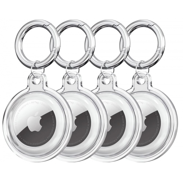 Husa Tech-Protect Icon pentru Apple AirTag, Set 4 bucati, Transparenta