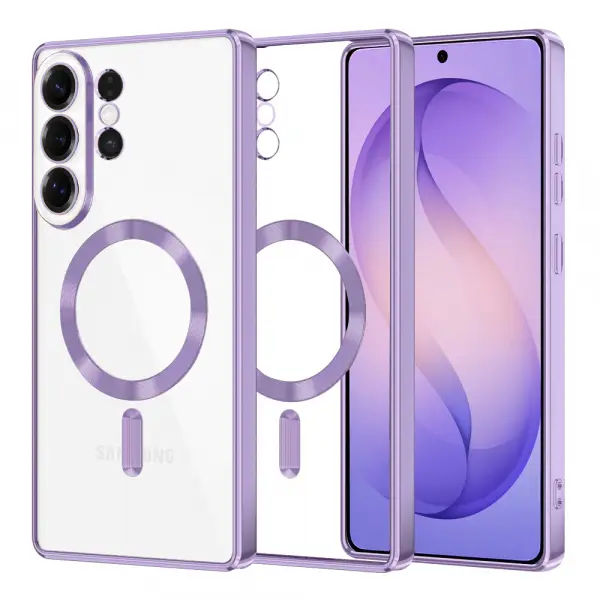 Husa MagSafe pentru Samsung Galaxy S26 Ultra S948, Techsuit, Luxury Crystal, Mov Deschis