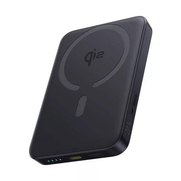 Baterie Externa Wireless Baseus Enerfill FM12, 10000mAh, 22.5W, PD + FQI, 1 x QI - 1 x USB-C, Neagra E0028500