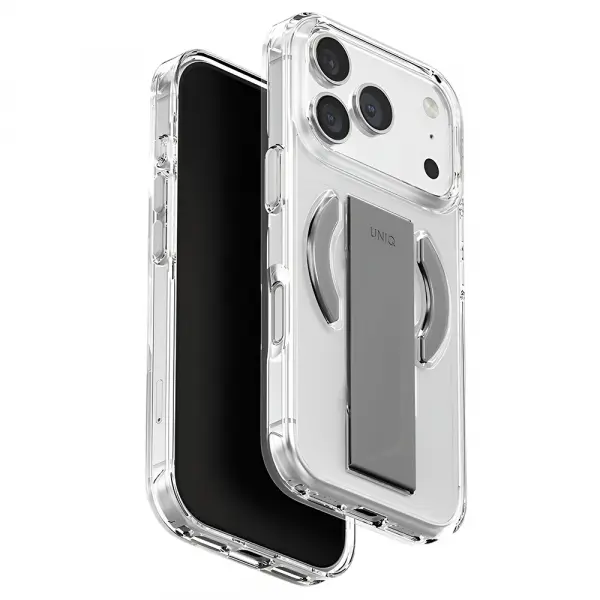 Husa MagSafe pentru Apple iPhone 17 Pro Max, UNIQ, Heldro Air MagClick, Transparenta Gri