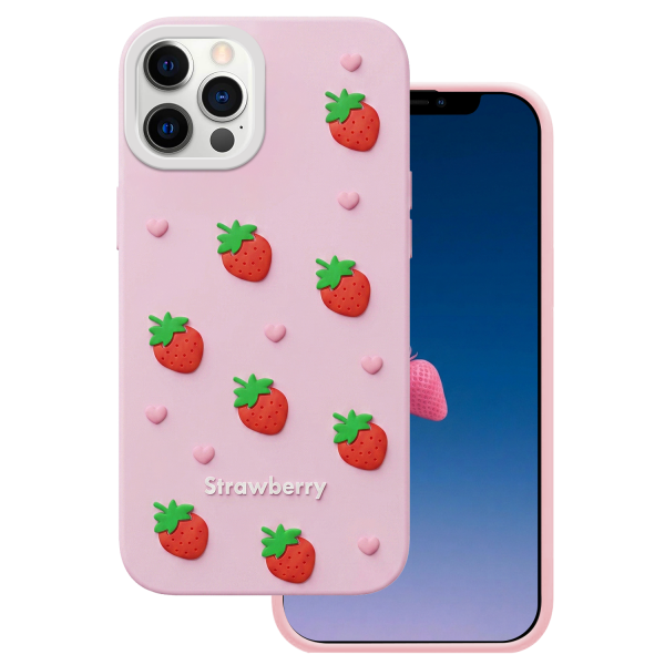 Husa pentru Apple iPhone 12 / 12 Pro, OEM, Strawberry, Roz