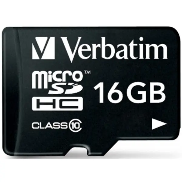 Card Memorie microSDHC Verbatim, 16Gb, Clasa 10 / UHS-1 U1, Cu Adaptor 44082