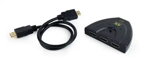 Cablu GEMBIRD DSW-HDMI-35, 3 x HDMI - HDMI, 0.5m, 4K UHD/60Hz, conecteaza 3 dispozitive la 1TV (Negru)