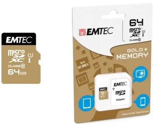Card de memorie Emtec ECMSDM64GXC10GP, microSDXC, 64GB, Clasa 10 + Adaptor SD