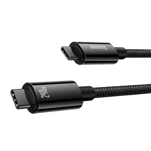 Cablu de date Baseus Tungsten Gold, USB Type-C, 240W, 1m (Negru)