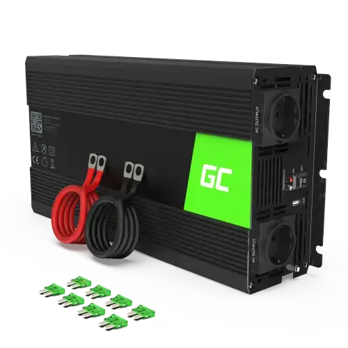 Invertor de tensiune 1500W/3000W 24V la 230V Volt USB DC AC Unda sinusoidala pura Green Cell