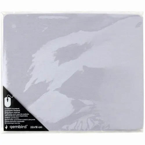 Mousepad Gembird, cauciuc si material textil, 220 x 180 x 2 mm, printabil, Alb, MP-PRINT-S
