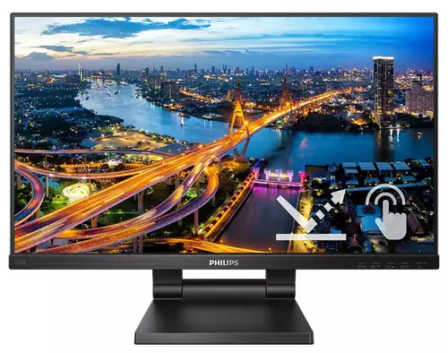 Monitor IPS LED Philips 23.8inch 242B1TC/00, Full HD (1920 x 1080), VGA, HDMI, DisplayPort, Boxe, Touchscreen, 75 Hz (Negru)
