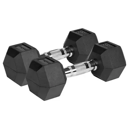 Gantere REBEL ACTIV RBA-2325-08, Fonta cauciucata, 2 x 8kg