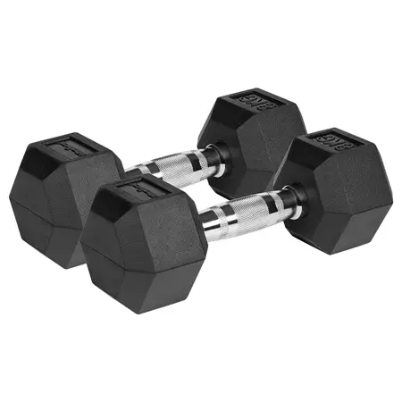 Gantere REBEL ACTIV RBA-2325-08, Fonta cauciucata, 2 x 8kg