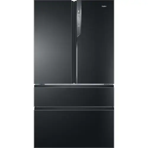 Frigider side by side Haier HB26FSNAAA, French Door, 750l, Total No Frost, Motor Inverter, Sistem Antibacterian, Display LED, Super Freezing, Holiday, Aparat de gheata, Clasa E, H 190 cm, Negru