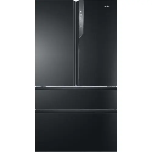 Frigider side by side Haier HB26FSNAAA, French Door, 750l, Total No Frost, Motor Inverter, Sistem Antibacterian, Display LED, Super Freezing, Holiday, Aparat de gheata, Clasa E, H 190 cm, Negru