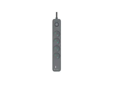 Prelungitor TRACER Power Line, 4 prize, 1 x USB-A, 1 x USB-C, 1.5 m (Negru)