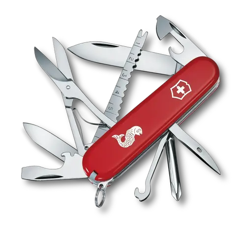 Briceag multifunctional Victorinox FISHERMAN, 18 functii, Include foarfece (Rosu)