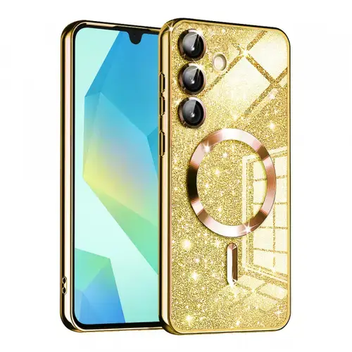 Husa MagSafe pentru Samsung Galaxy A16 5G A166 / A16 4G A165, Techsuit, Luxury Glitter, Aurie