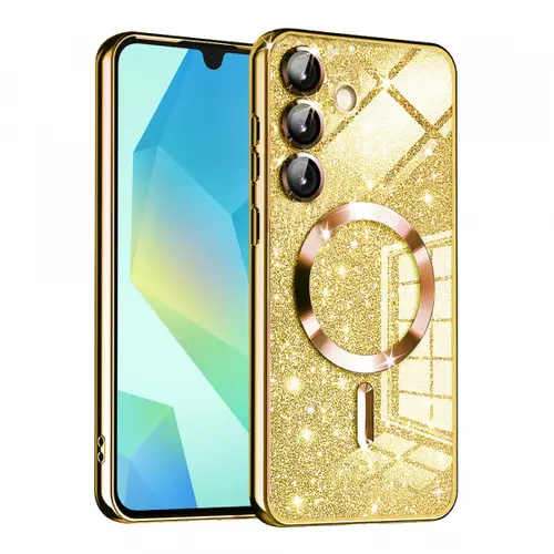 Husa MagSafe pentru Samsung Galaxy A16 5G A166 / A16 4G A165, Techsuit, Luxury Glitter, Aurie