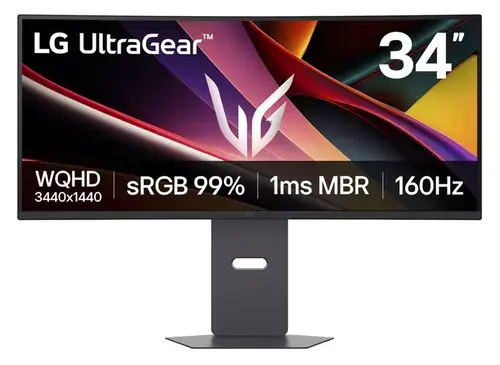 Monitor Gaming VA LED LG 34inch 34G600A-B, WQHD (3440 x 1440), HDMI, DisplayPort, Ecran curbat, Boxe, 160 Hz, 1 ms (Negru)