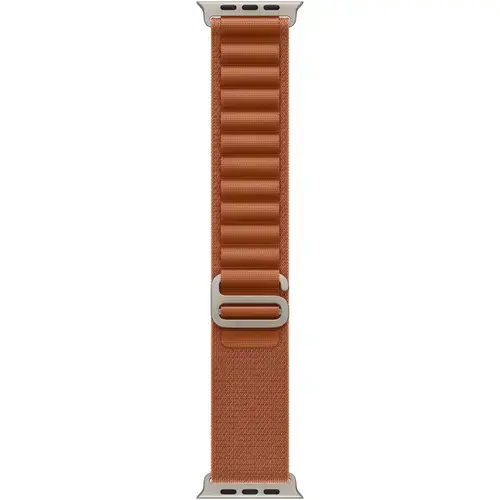 Curea Smartwatch Apple MFTC4ZM/A pentru Watch 49mm, Terra Cotta Alpine Loop - Medium - Natural Titanium Finish (Maro)