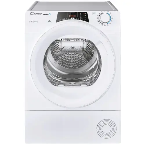 Uscator de rufe Candy Rapido ROE H10A2TE-S, Pompa de caldura, 10 kg, Clasa E, WiFi, Easy case, Senzor uscare, Antisifonare (Alb)