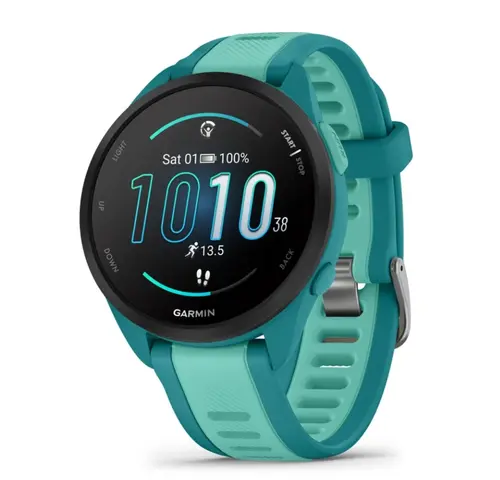 Smartwatch Garmin Forerunner 165 Music, Ecran AMOLED 1.2inch, GPS, 4GB Flash, Bluetooth®, ANT+®, Wi-Fi®, Android/iOS, 5 ATM (Verde)