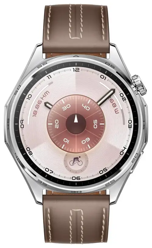 Smartwatch Huawei Watch GT 6 Classic, 46MM, Ecran AMOLED 1.47inch, Bluetooth, GPS, Monitorizare sanatate emotionala, Curea Maro Piele, 5 ATM (Argintiu)