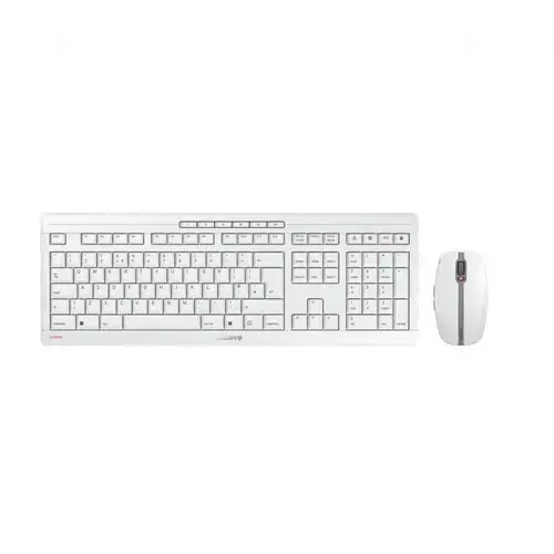 Kit tastatura cu mouse Cherry Stream Desktop Recharge, Wireless, Layout UK (Alb)