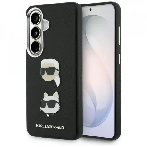 Husa pentru Samsung Galaxy S26 Plus S947, Karl Lagerfeld, Saffiano Karl & Choupette's Head Pin, Negru